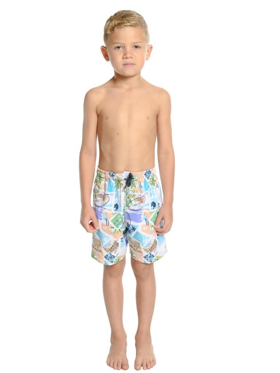 Kids Ingear Active | Boy'S Swim Trunks In A Randomized Palms Print