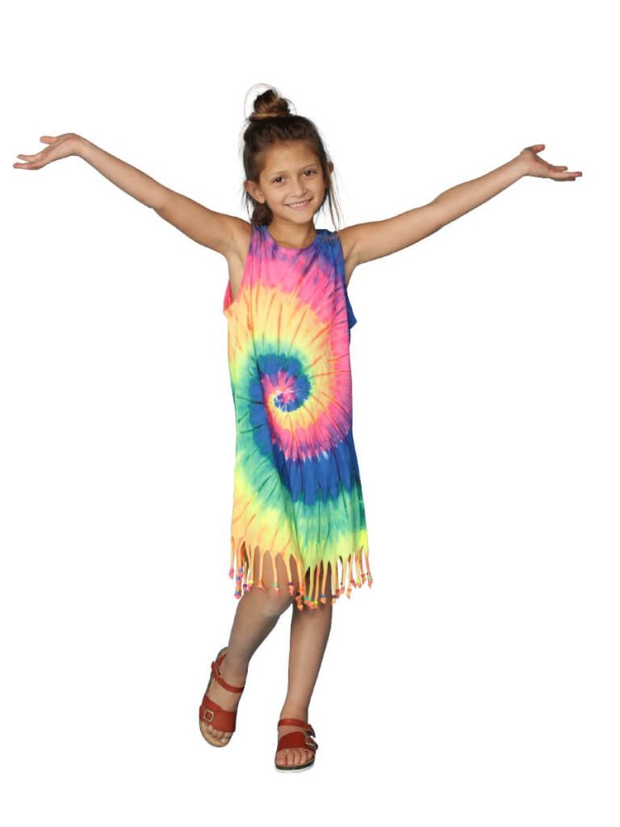 Kids Ingear active | Tie-Dyed Dress With Fringe Bottom