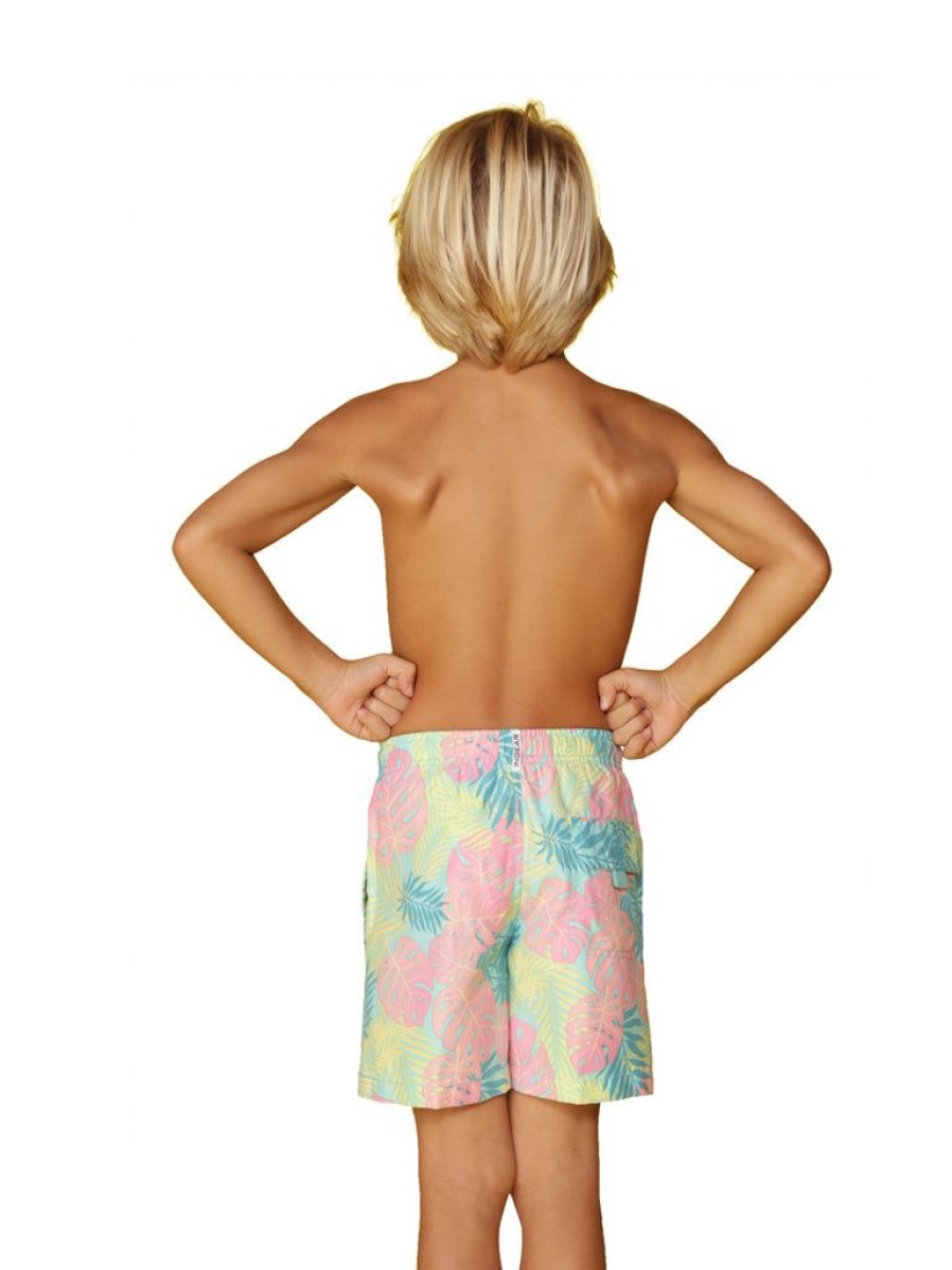 Kids Ingear Active | Boy'S Swim Trunks In A Lush Tropical Fern Pattern