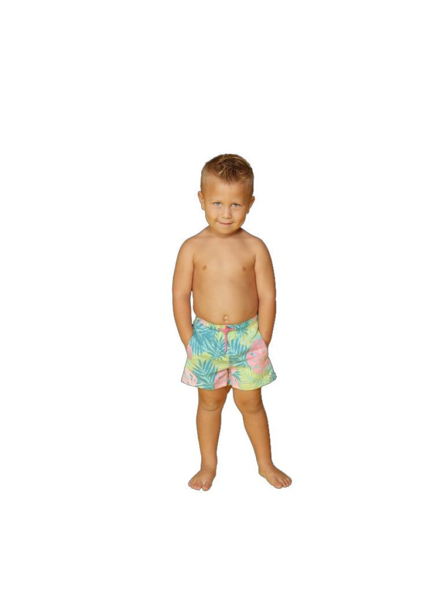 Kids Ingear Active | Boy'S Swim Trunks In A Lush Tropical Fern Pattern