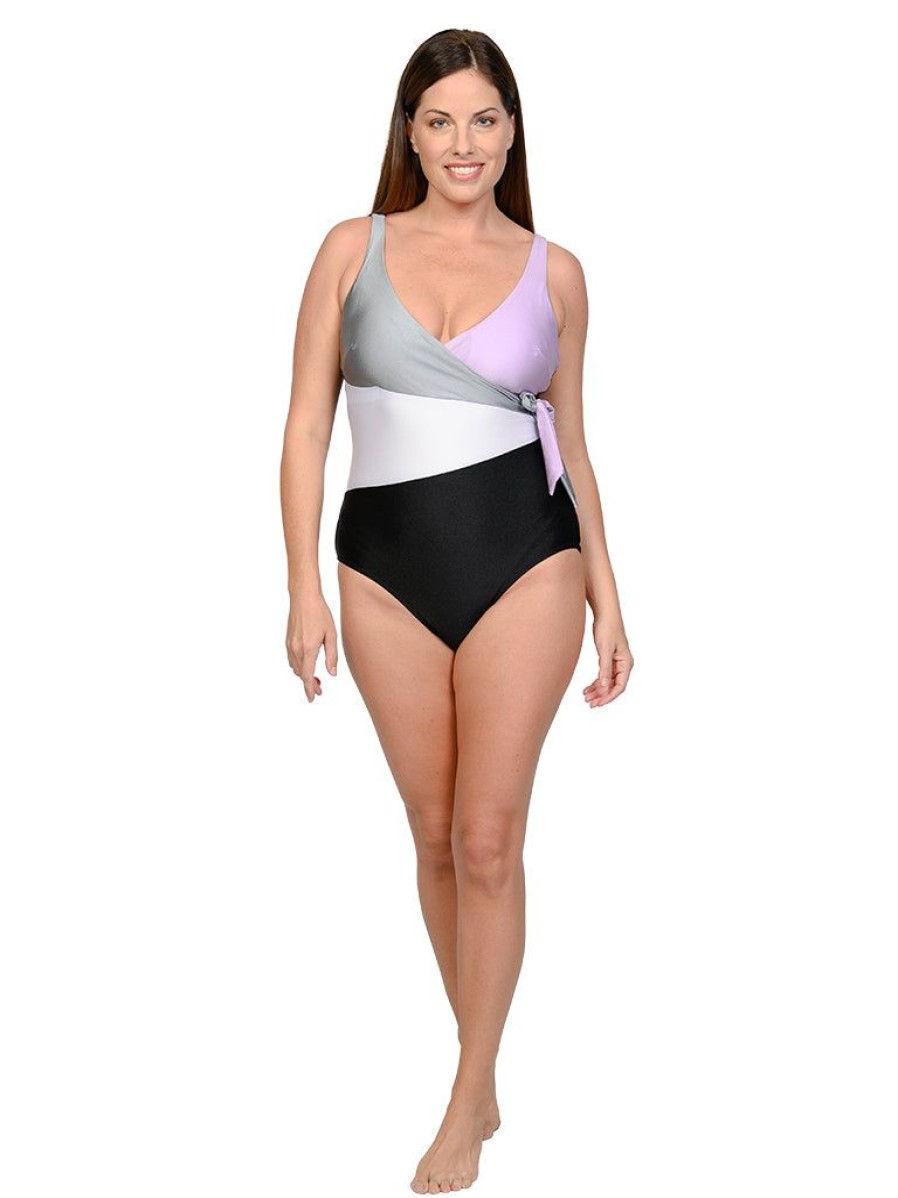 Women Ingear Active Women'S Swimwear | Missy Bathing Suit In A Color Block Geometric