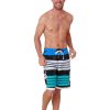 Men Ingear Active Board Shorts | Men'S Board Shorts Striped In Blue,Black And Turquiose