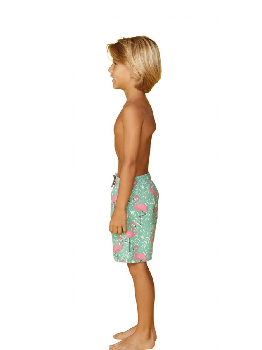 Kids Ingear Active | Boy'S Swim Trunks In A Flamingo And Fern Print 525