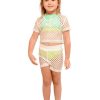 Kids Ingear Active | Girl'S Fishnet Mesh Crop Top And Short Set