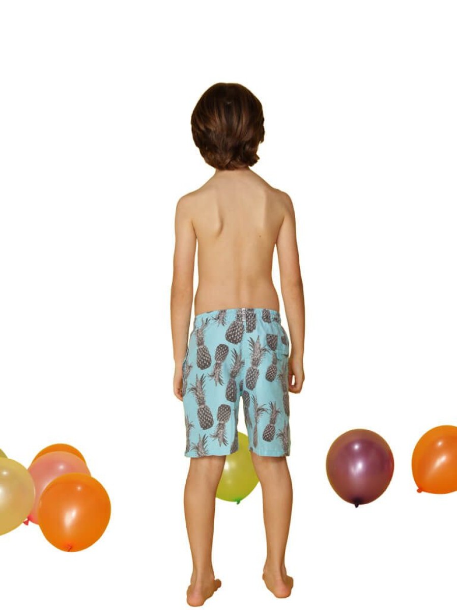 Kids Ingear Active | Boy'S Swim Trunks Printed In A Spray Of Pineapples