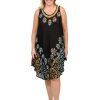 Women Ingear Active Women'S Dresses | Batik Embroidery Umbrella Dress 117 Golden Palms