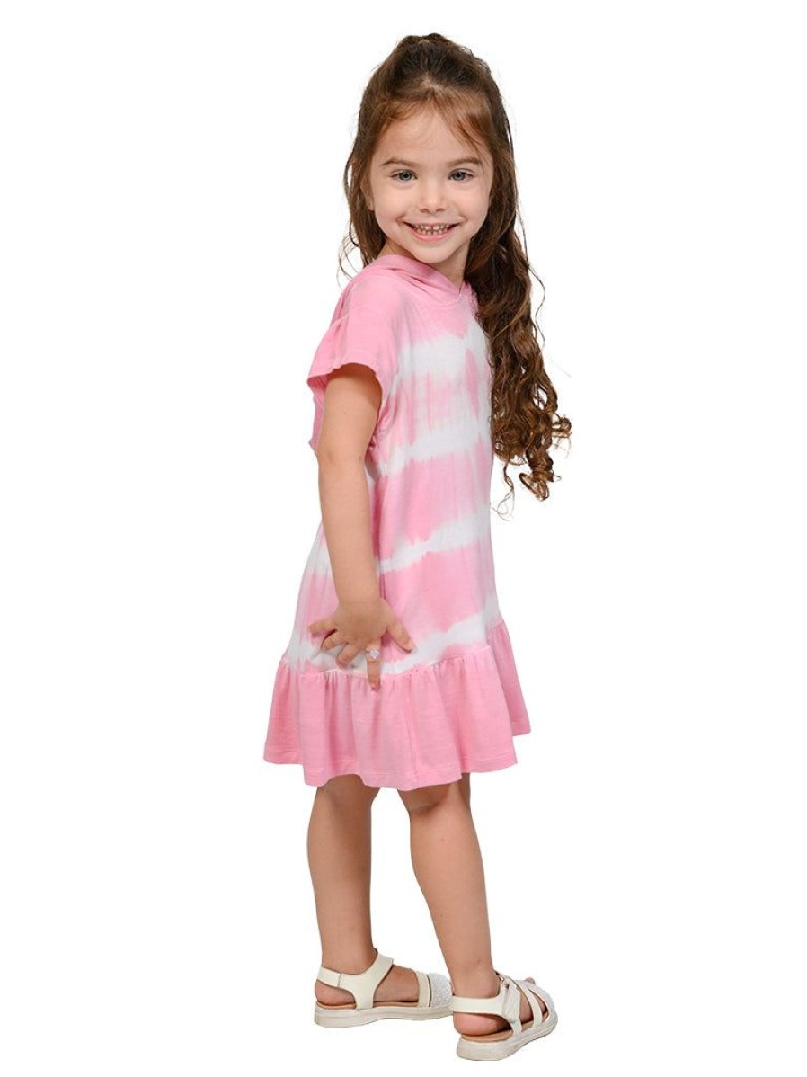 Kids Ingear active | Cap Sleeve Hoodie Dress In Tie Dye Colors