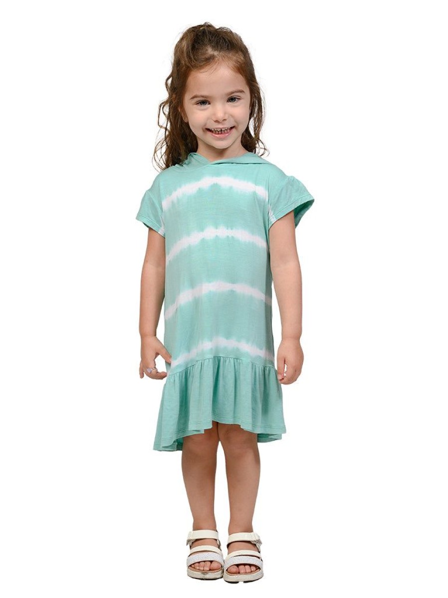 Kids Ingear active | Cap Sleeve Hoodie Dress In Tie Dye Colors