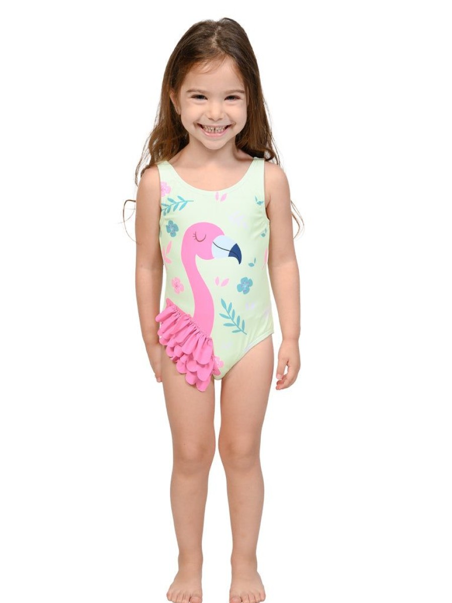 Kids INGEAR | One Piece Bathing With A Flamingo On Front.