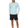 Men Ingear Active | Men'S Ribbed Long Sleeve Ultra Light Weight Sun Shirts In Solid Colors