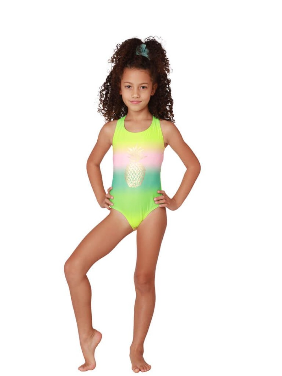 Kids mygoshirt | Rainbow Pineapple One Piece Bathing Suit