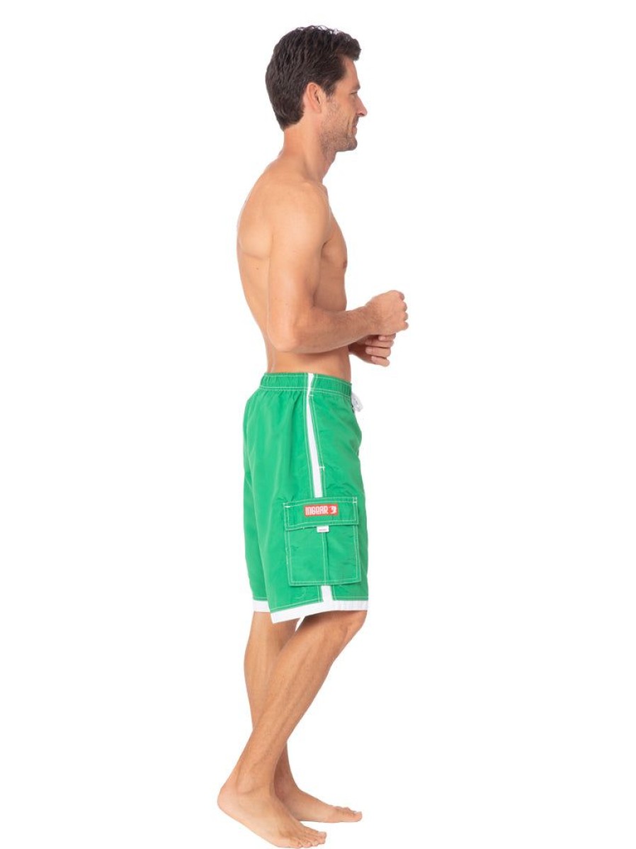 Men Ingear Active Board Shorts | Men'S Elasticized Board Shorts In Bright Solid Colors