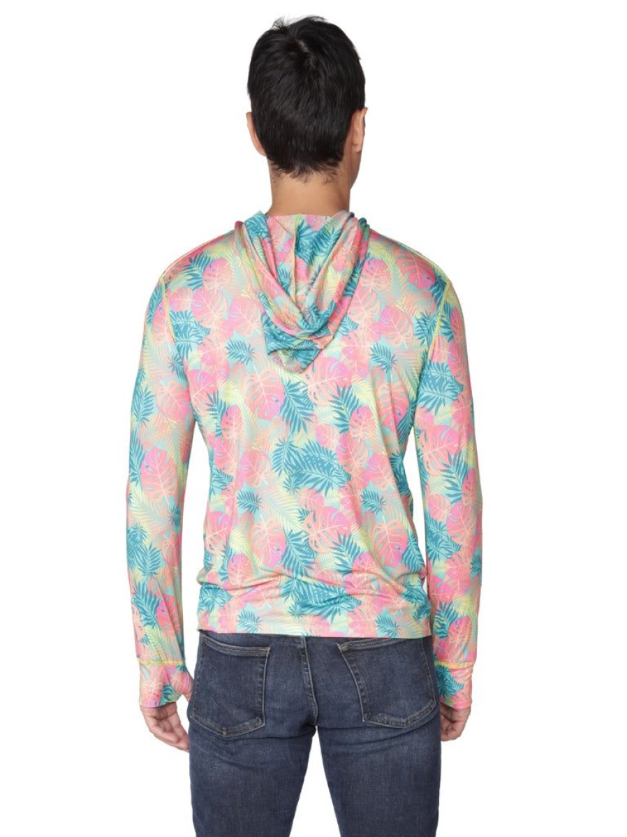 Men Ingear Active | Men'S Long Sleeve Hoodie Printed In Lush Leaves