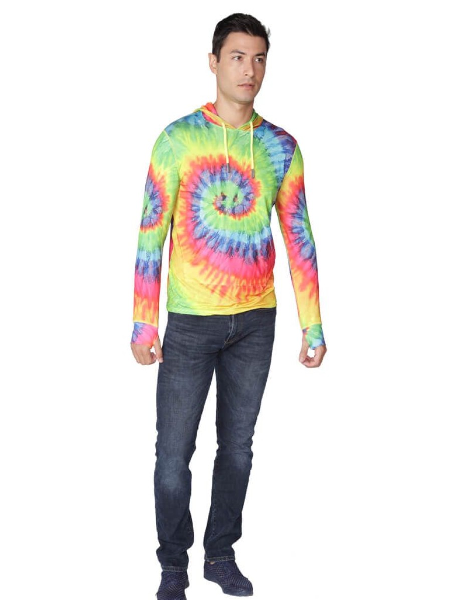 Men Ingear Active | Men'S Long Sleeve Hoodie Printed In Tie-Dye