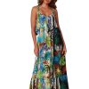 Women Ingear Active Women'S Dresses | Flounced Top And Ruffled Bottom Maxi Dress