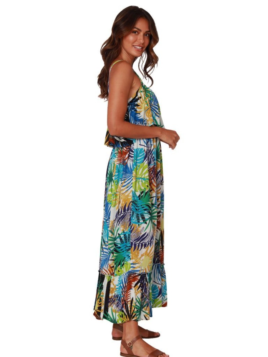 Women Ingear Active Women'S Dresses | Flounced Top And Ruffled Bottom Maxi Dress