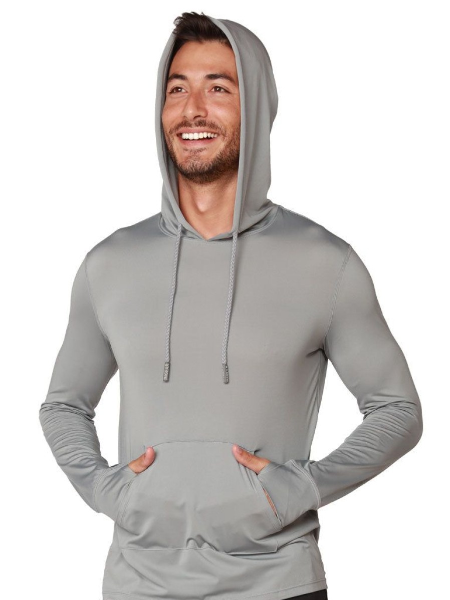 Men Ingear Active | Men'S Long Sleeve Hoodie In Silver