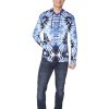 Men Ingear Active | Men'S Long Sleeve Hoodie Printed In Tie-Dye Blues