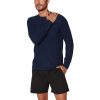 Men ingear active | Men'S Long Sleeve Loose Fit Navy Crew Neck Shirt