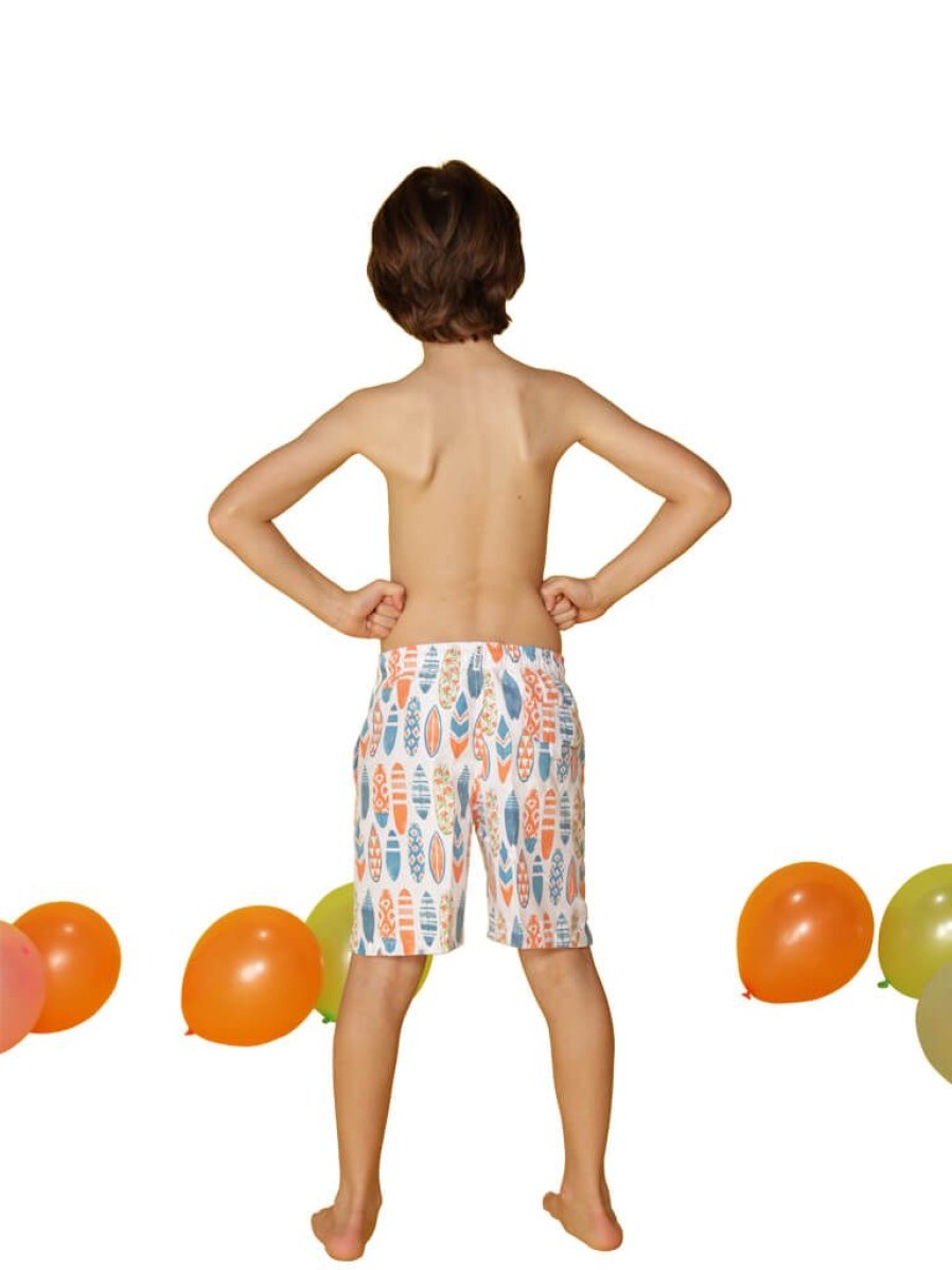 Kids Ingear Active | Boy'S Swim Trunks Patterned With Surfboards