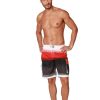 Men Ingear Active Board Shorts | Men'S Board Shorts In Red, White And Black Stripes