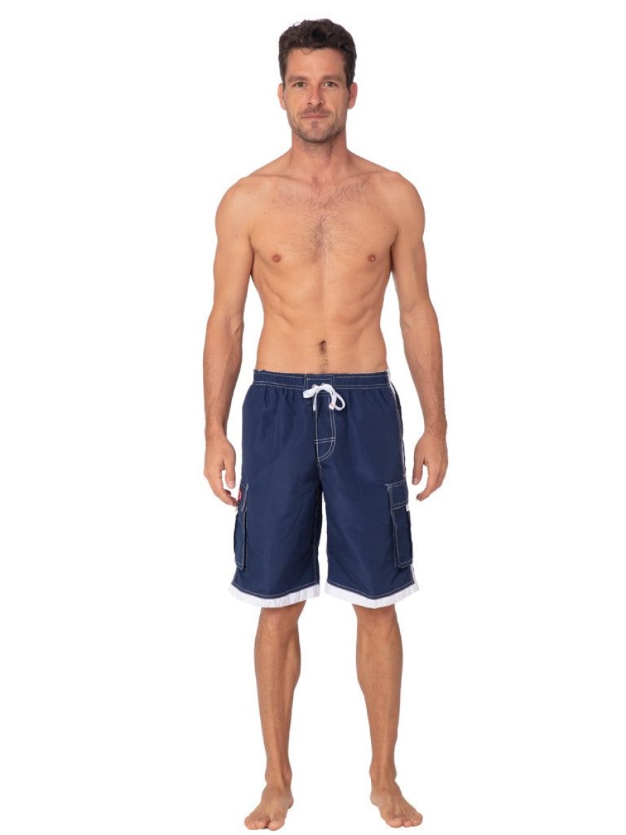 Men Ingear Active Board Shorts | Men'S Elasticized Swim Shorts In Navy