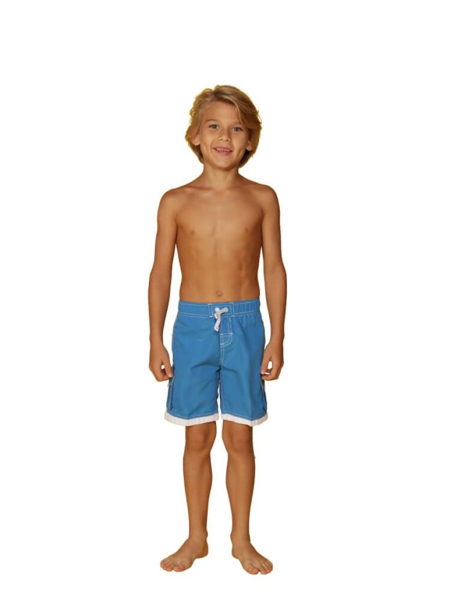 Kids Ingear Active | Boys' Cargo Shorts The Longer Swim Trunks In Solid Colors And White Detail