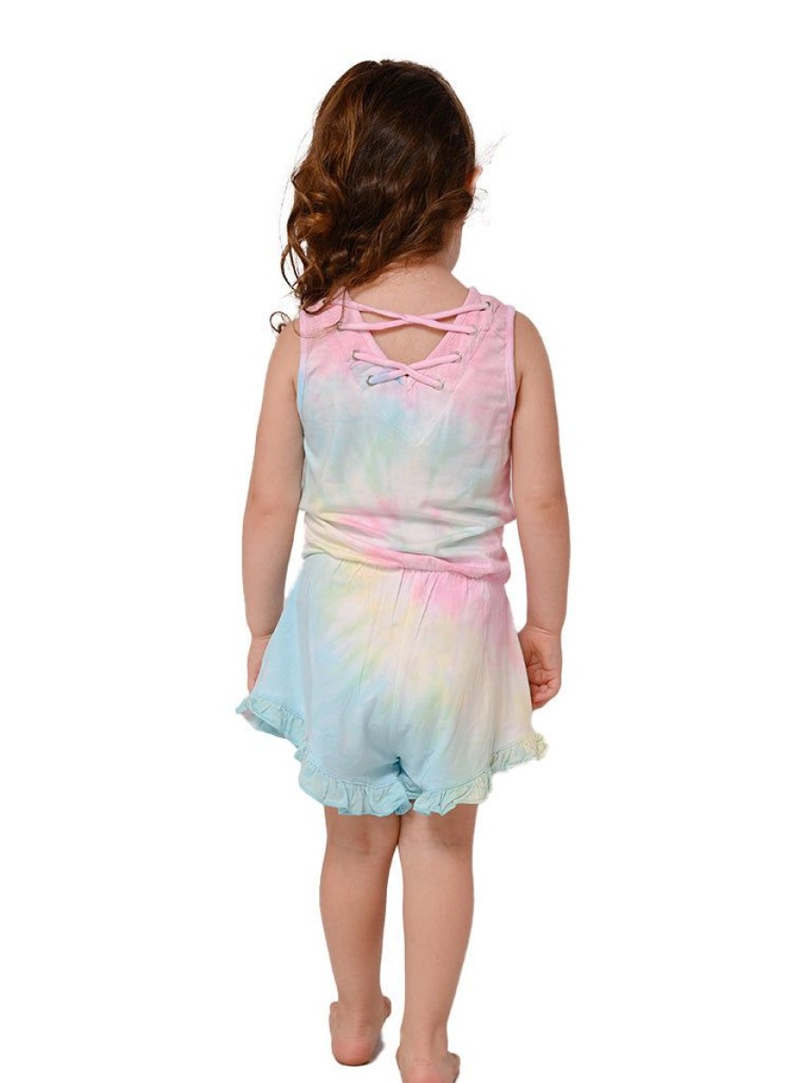 Kids Ingear active | Rainbow Tie-Dyed Romper Cover Up In A Swirl Pattern